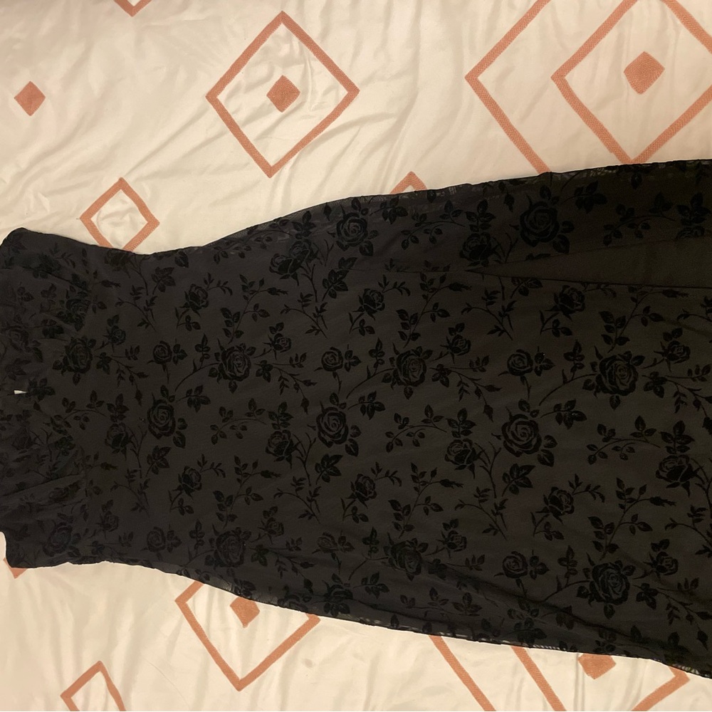 Elegant Black Floral Dress